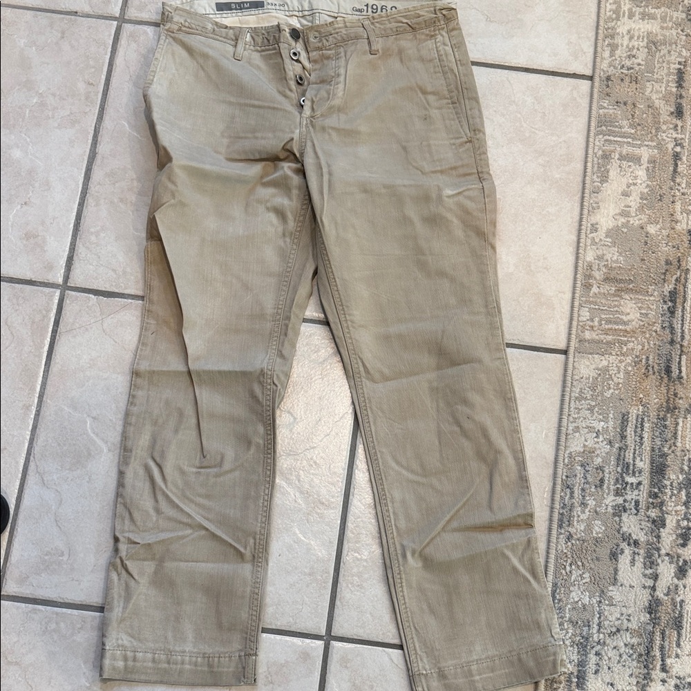 Gap Beige Slim Mens pants - Button Fly